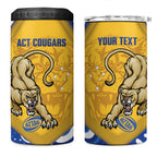 ACT Cougars Oztag Custom 4 in 1 Can Cooler Tumbler Australian Capital Territory Indigenous Art