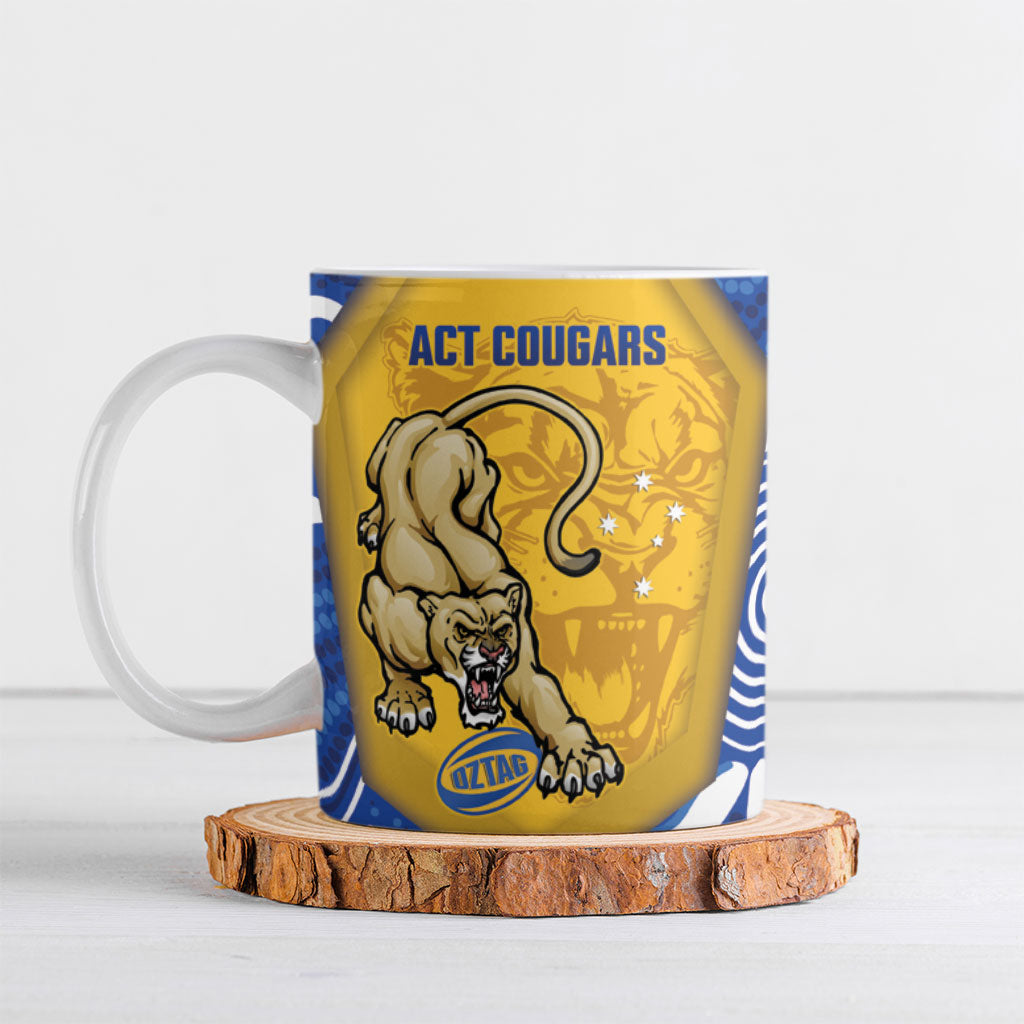 ACT Cougars Oztag Custom Ceramic Mug Australian Capital Territory Indigenous Art