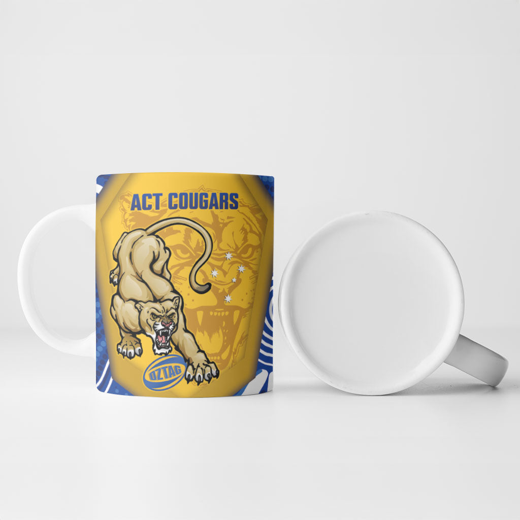 ACT Cougars Oztag Custom Ceramic Mug Australian Capital Territory Indigenous Art
