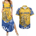 ACT Cougars Oztag Custom Couples Matching Summer Maxi Dress and Hawaiian Shirt Australian Capital Territory Indigenous Art