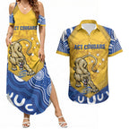 ACT Cougars Oztag Custom Couples Matching Summer Maxi Dress and Hawaiian Shirt Australian Capital Territory Indigenous Art