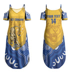 ACT Cougars Oztag Custom Couples Matching Summer Maxi Dress and Long Sleeve Button Shirt Australian Capital Territory Indigenous Art