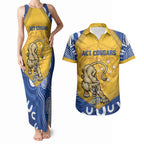 ACT Cougars Oztag Custom Couples Matching Tank Maxi Dress and Hawaiian Shirt Australian Capital Territory Indigenous Art