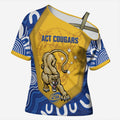 ACT Cougars Oztag Custom Cross Shoulder Shirt Australian Capital Territory Indigenous Art