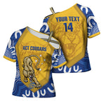 ACT Cougars Oztag Custom Cross Shoulder Shirt Australian Capital Territory Indigenous Art