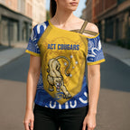 ACT Cougars Oztag Custom Cross Shoulder Shirt Australian Capital Territory Indigenous Art