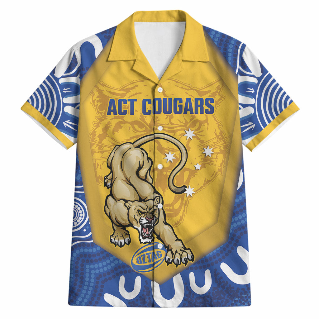 ACT Cougars Oztag Custom Hawaiian Shirt Australian Capital Territory Indigenous Art