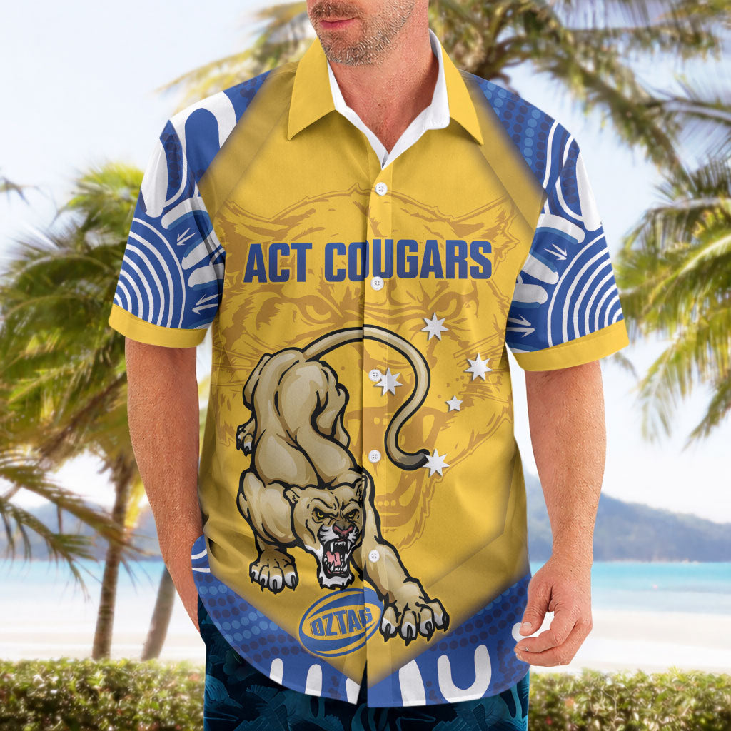 ACT Cougars Oztag Custom Hawaiian Shirt Australian Capital Territory Indigenous Art