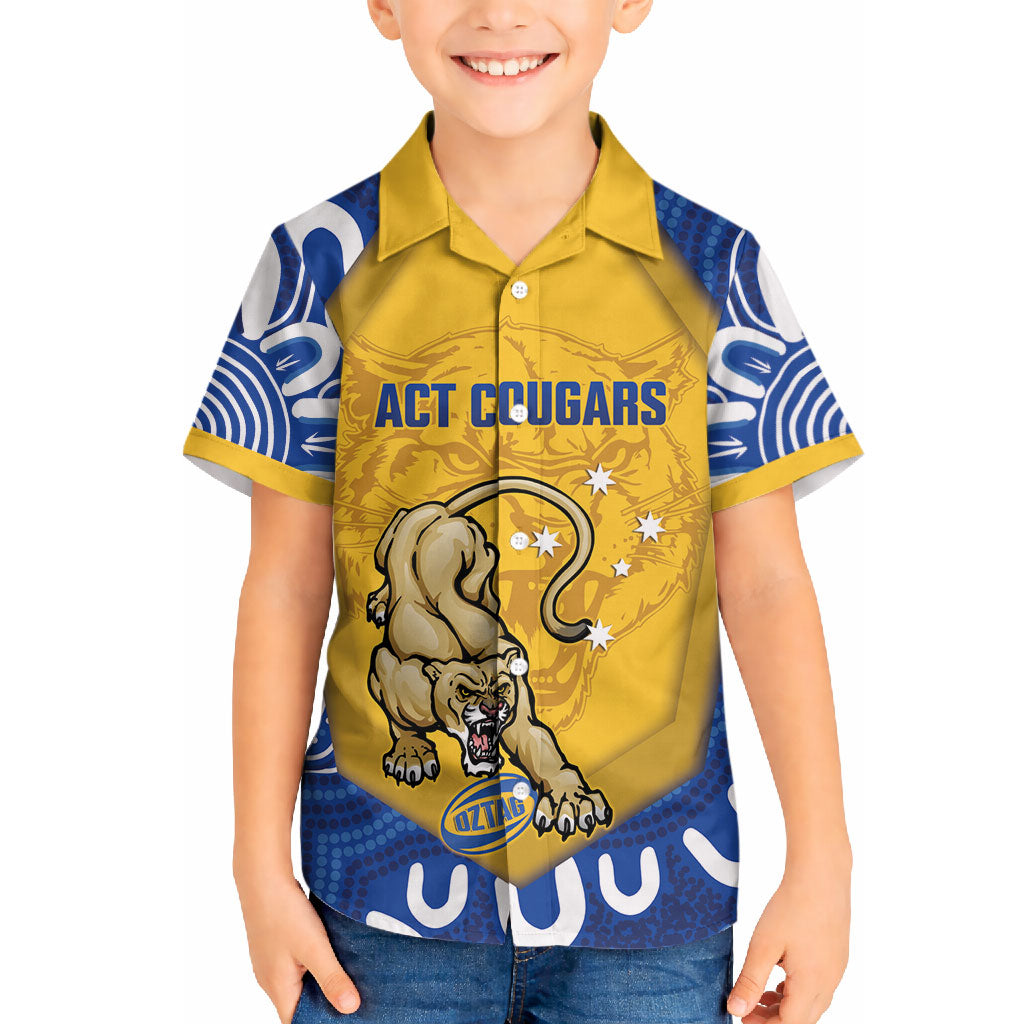 ACT Cougars Oztag Custom Hawaiian Shirt Australian Capital Territory Indigenous Art