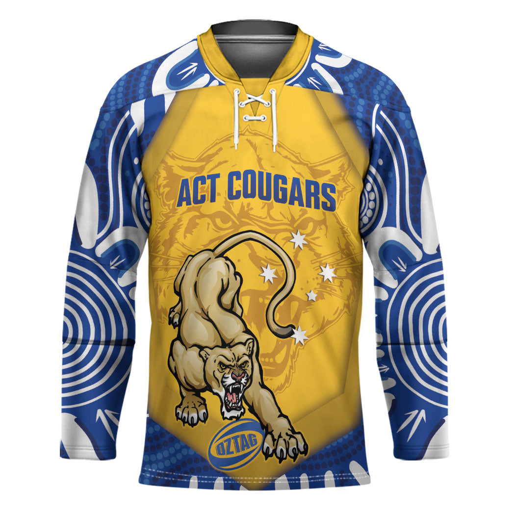 ACT Cougars Oztag Custom Hockey Jersey Australian Capital Territory Indigenous Art