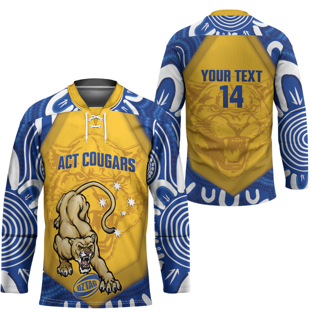 ACT Cougars Oztag Custom Hockey Jersey Australian Capital Territory Indigenous Art