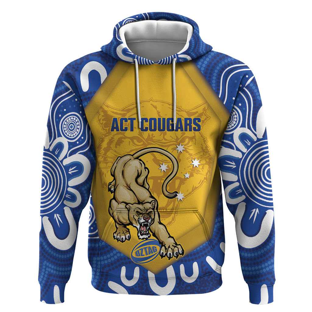 ACT Cougars Oztag Custom Hoodie Australian Capital Territory Indigenous Art