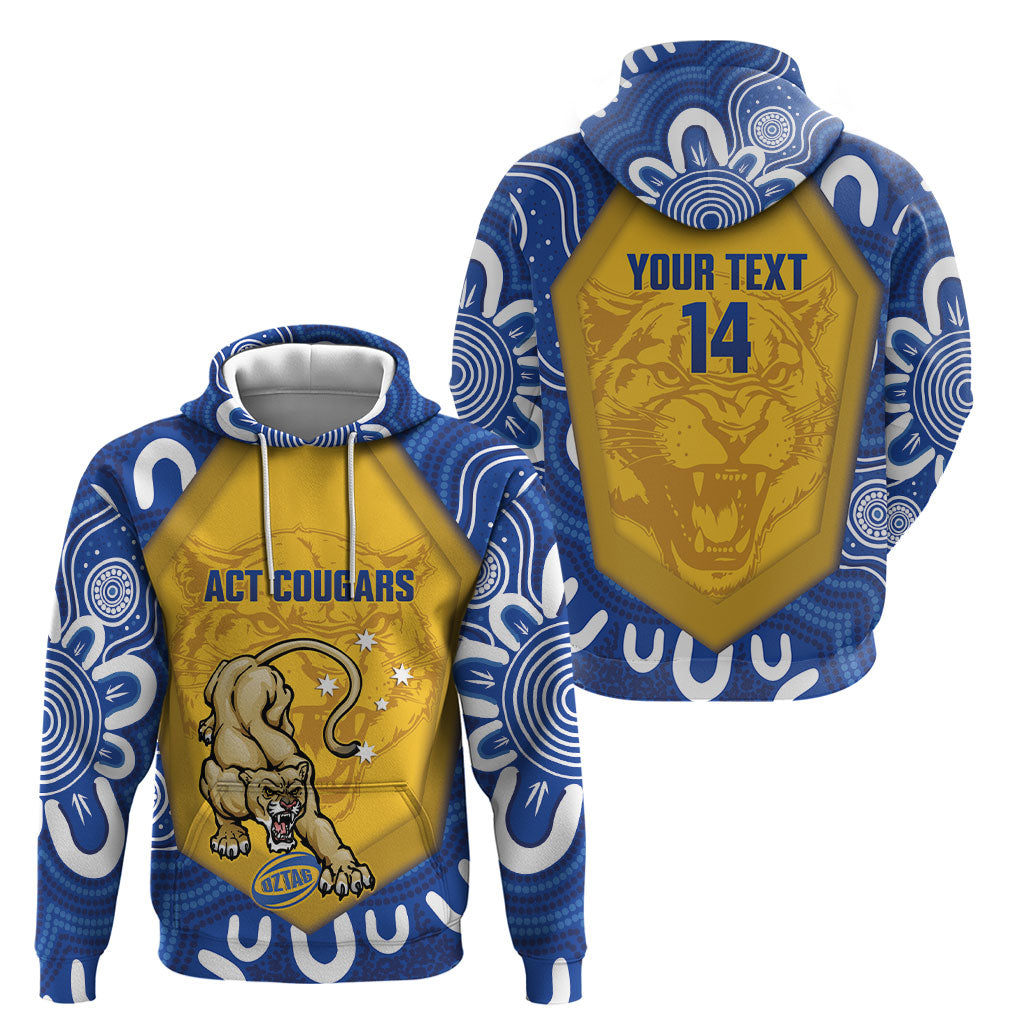 ACT Cougars Oztag Custom Hoodie Australian Capital Territory Indigenous Art