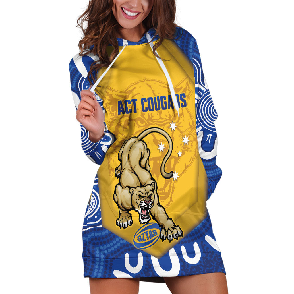ACT Cougars Oztag Custom Hoodie Dress Australian Capital Territory Indigenous Art