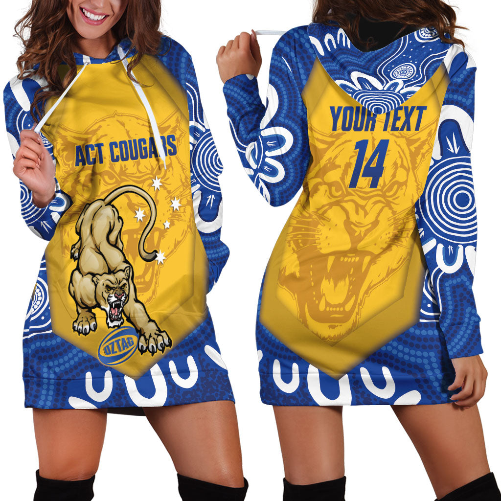 ACT Cougars Oztag Custom Hoodie Dress Australian Capital Territory Indigenous Art