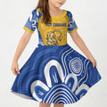 ACT Cougars Oztag Custom Kid Short Sleeve Dress Australian Capital Territory Indigenous Art