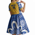 ACT Cougars Oztag Custom Kid Short Sleeve Dress Australian Capital Territory Indigenous Art