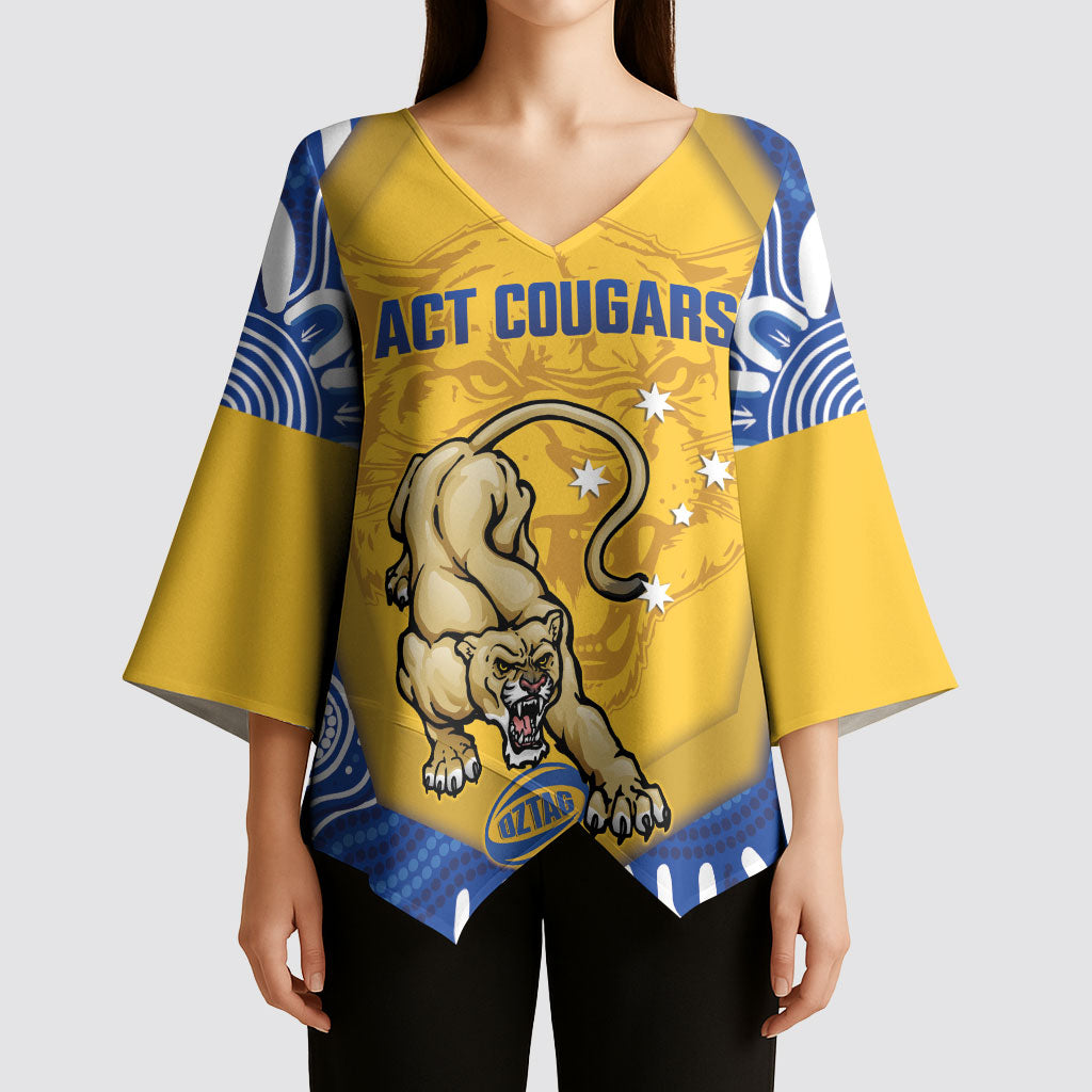 ACT Cougars Oztag Custom Kimono Sleeve Blouse Australian Capital Territory Indigenous Art