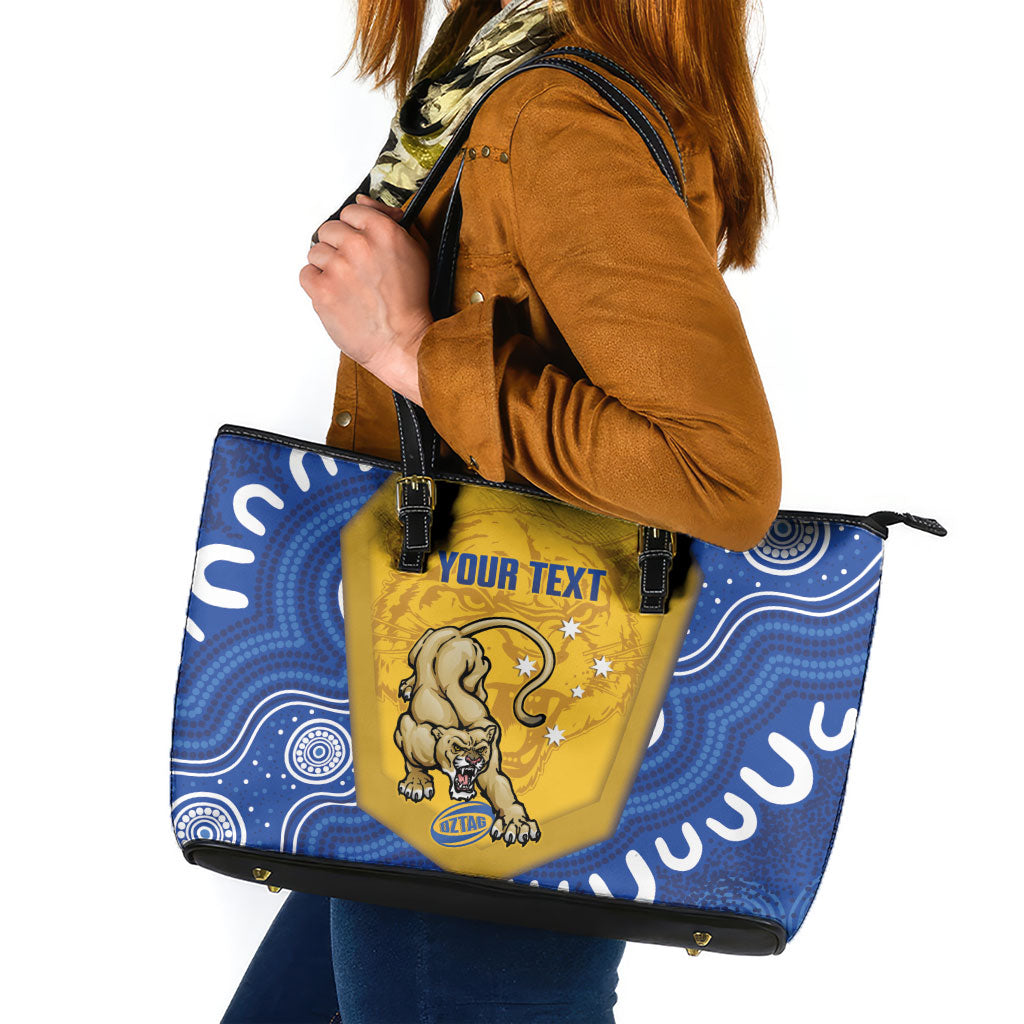 ACT Cougars Oztag Custom Leather Tote Bag Australian Capital Territory Indigenous Art