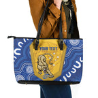 ACT Cougars Oztag Custom Leather Tote Bag Australian Capital Territory Indigenous Art