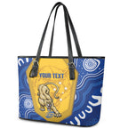 ACT Cougars Oztag Custom Leather Tote Bag Australian Capital Territory Indigenous Art