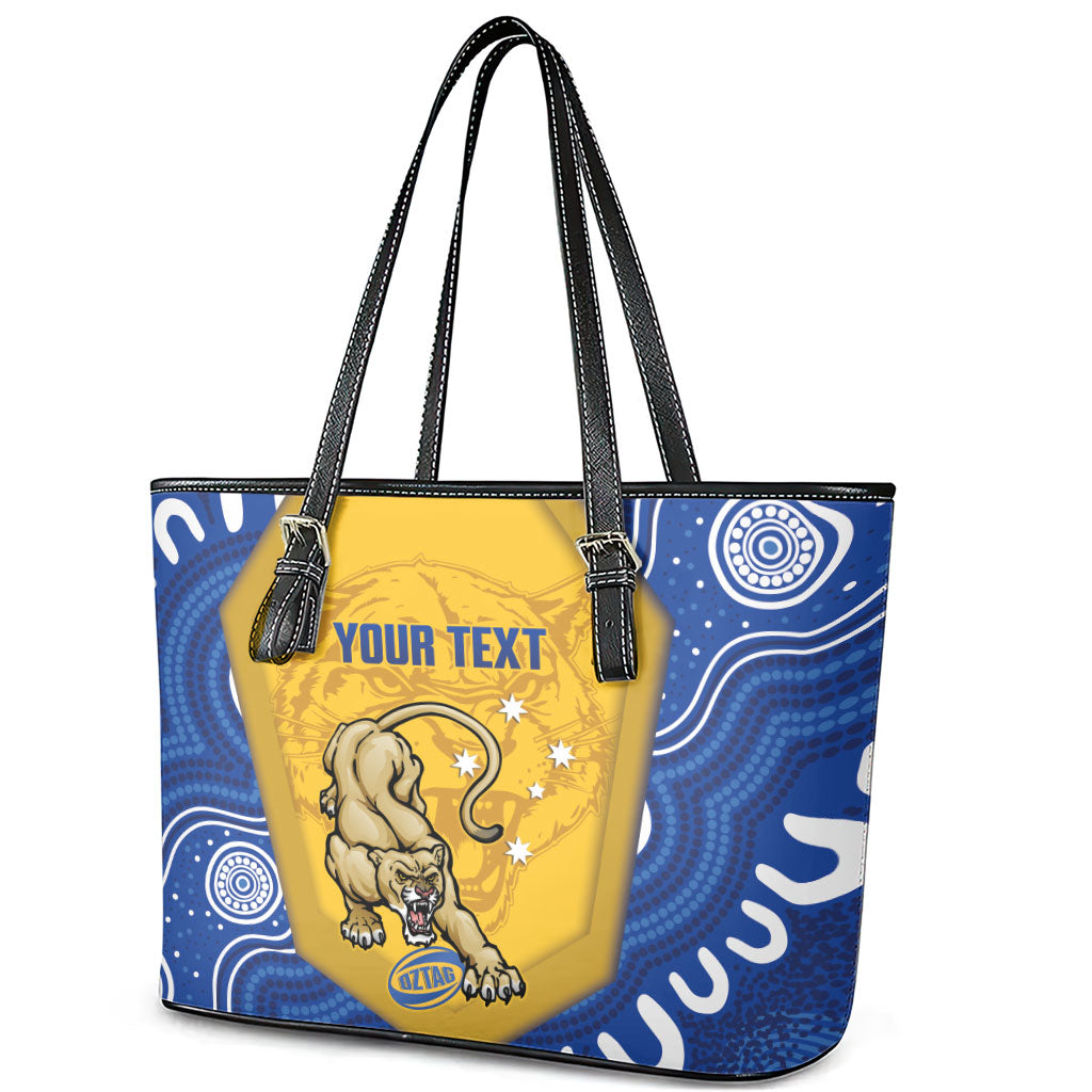 ACT Cougars Oztag Custom Leather Tote Bag Australian Capital Territory Indigenous Art
