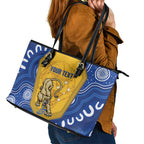 ACT Cougars Oztag Custom Leather Tote Bag Australian Capital Territory Indigenous Art