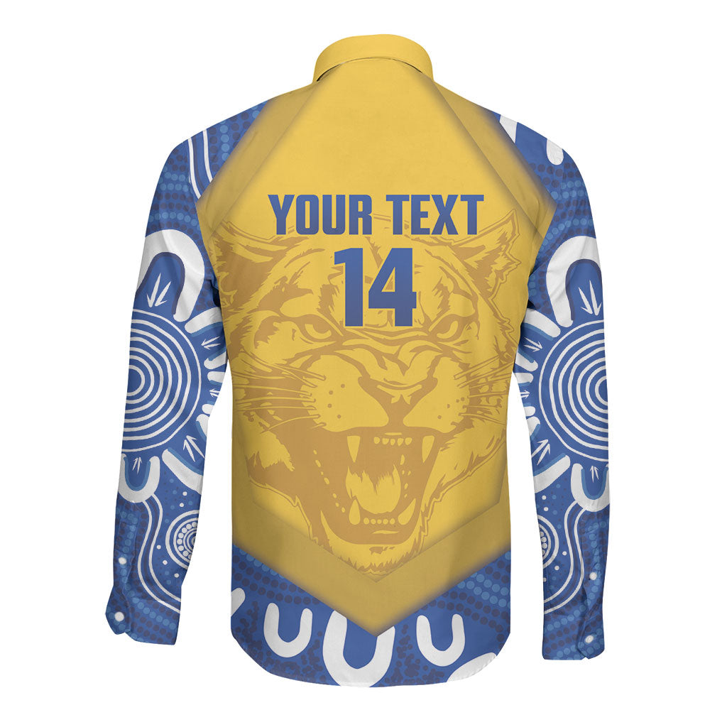 ACT Cougars Oztag Custom Long Sleeve Button Shirt Australian Capital Territory Indigenous Art