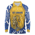 ACT Cougars Oztag Custom Long Sleeve Polo Shirt Australian Capital Territory Indigenous Art