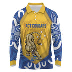 ACT Cougars Oztag Custom Long Sleeve Polo Shirt Australian Capital Territory Indigenous Art
