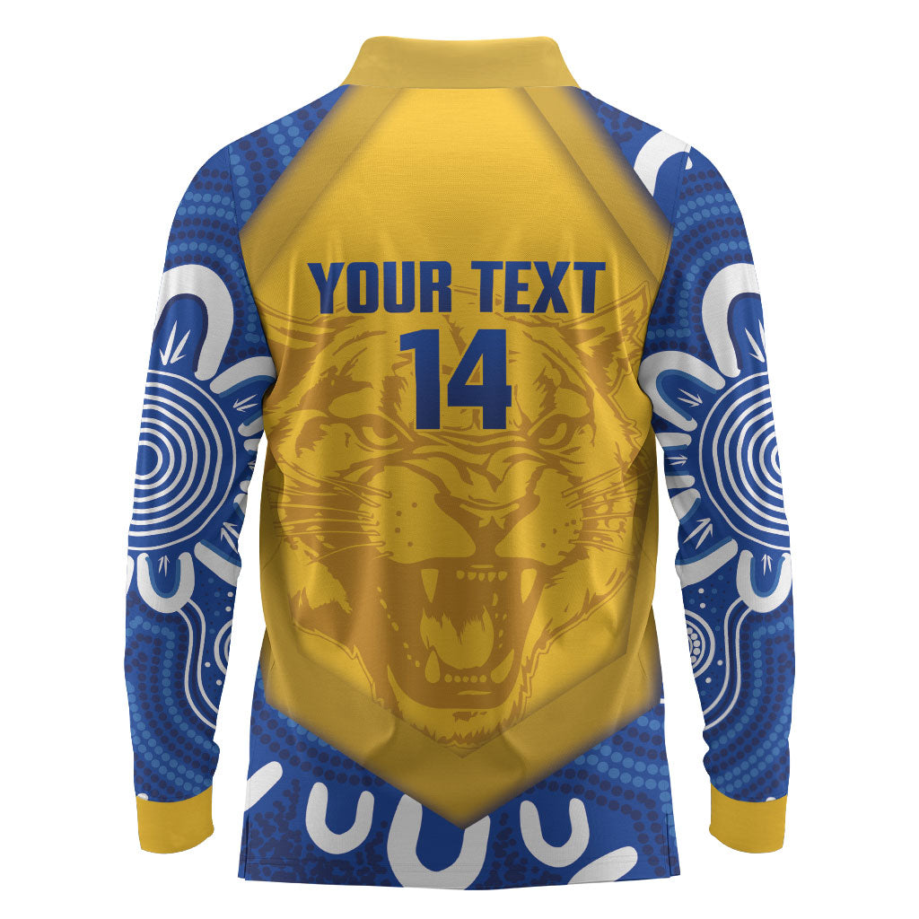 ACT Cougars Oztag Custom Long Sleeve Polo Shirt Australian Capital Territory Indigenous Art