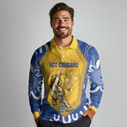 ACT Cougars Oztag Custom Long Sleeve Polo Shirt Australian Capital Territory Indigenous Art