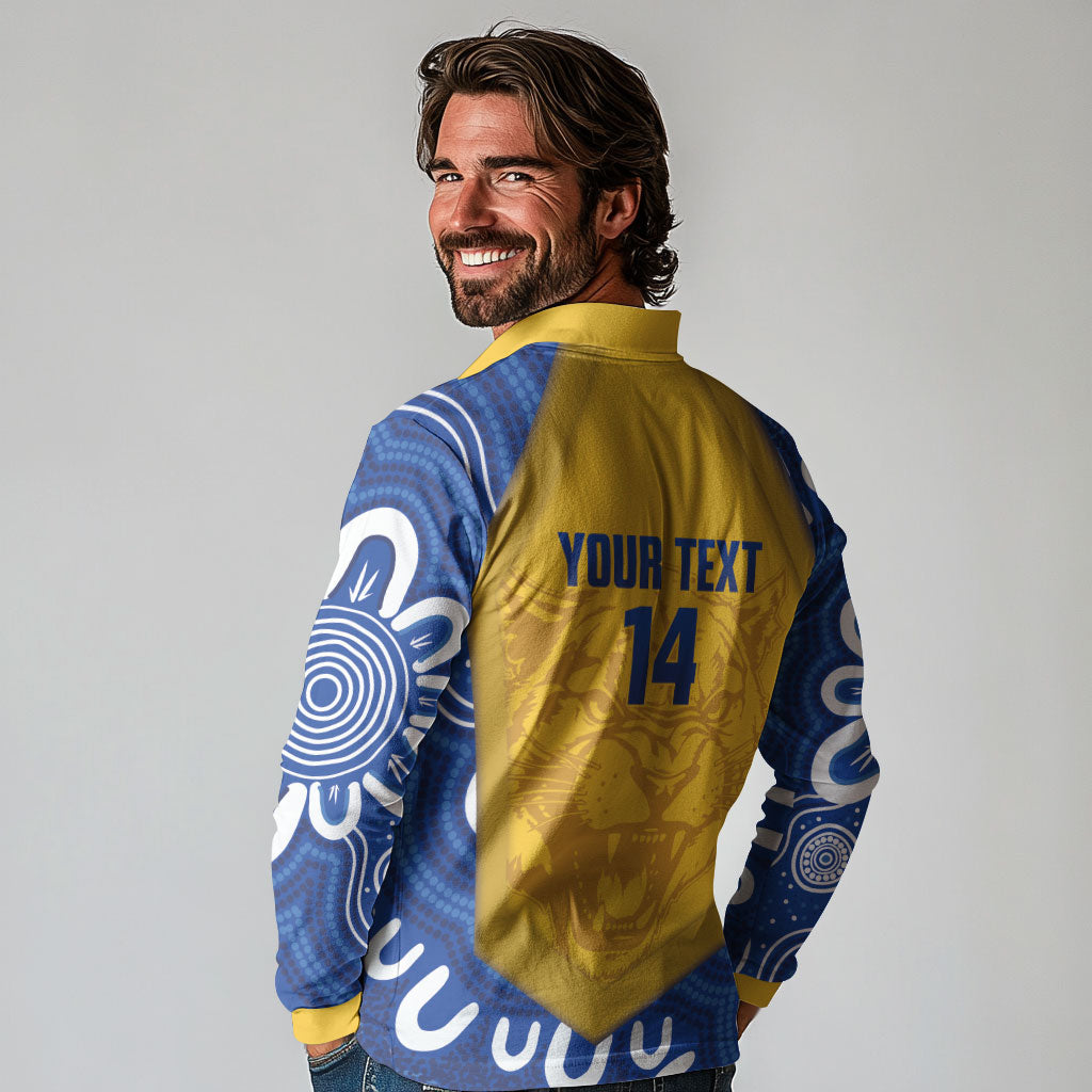 ACT Cougars Oztag Custom Long Sleeve Polo Shirt Australian Capital Territory Indigenous Art