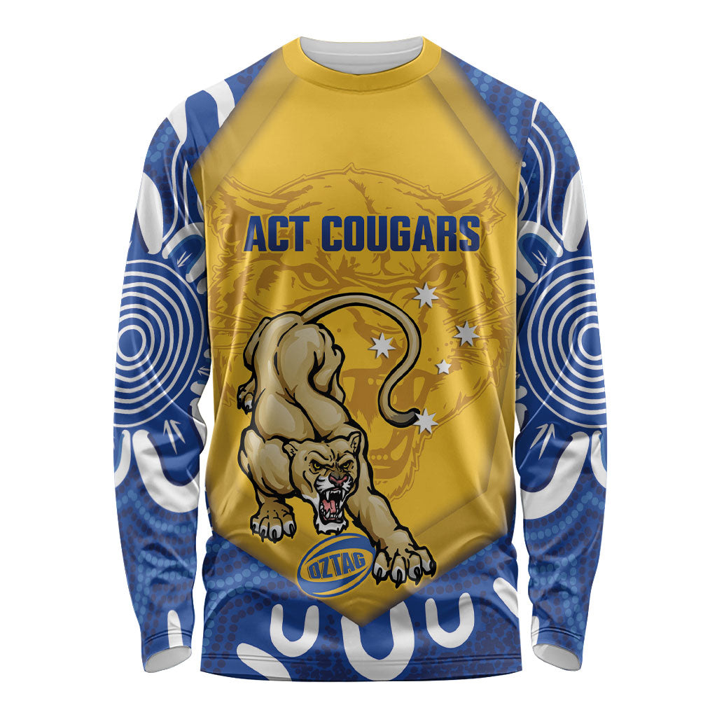ACT Cougars Oztag Custom Long Sleeve Shirt Australian Capital Territory Indigenous Art