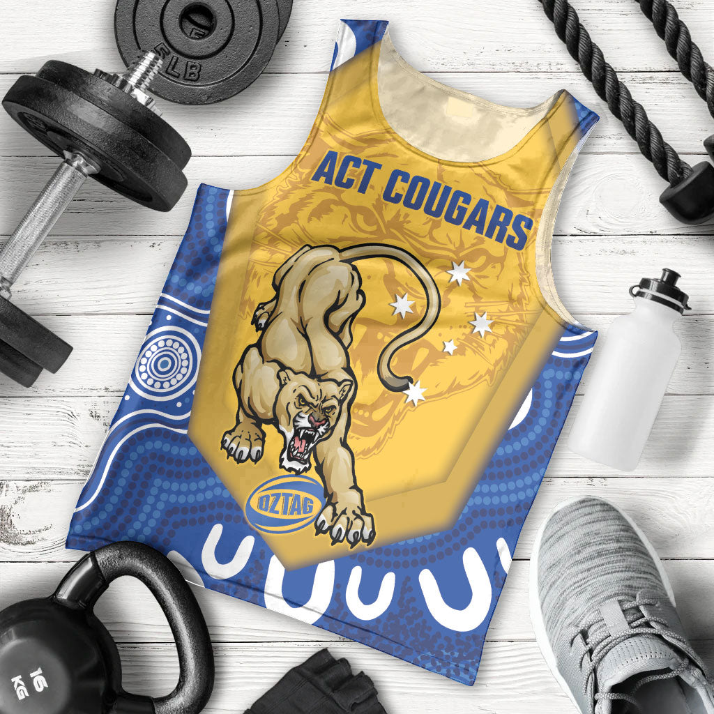 ACT Cougars Oztag Custom Men Tank Top Australian Capital Territory Indigenous Art