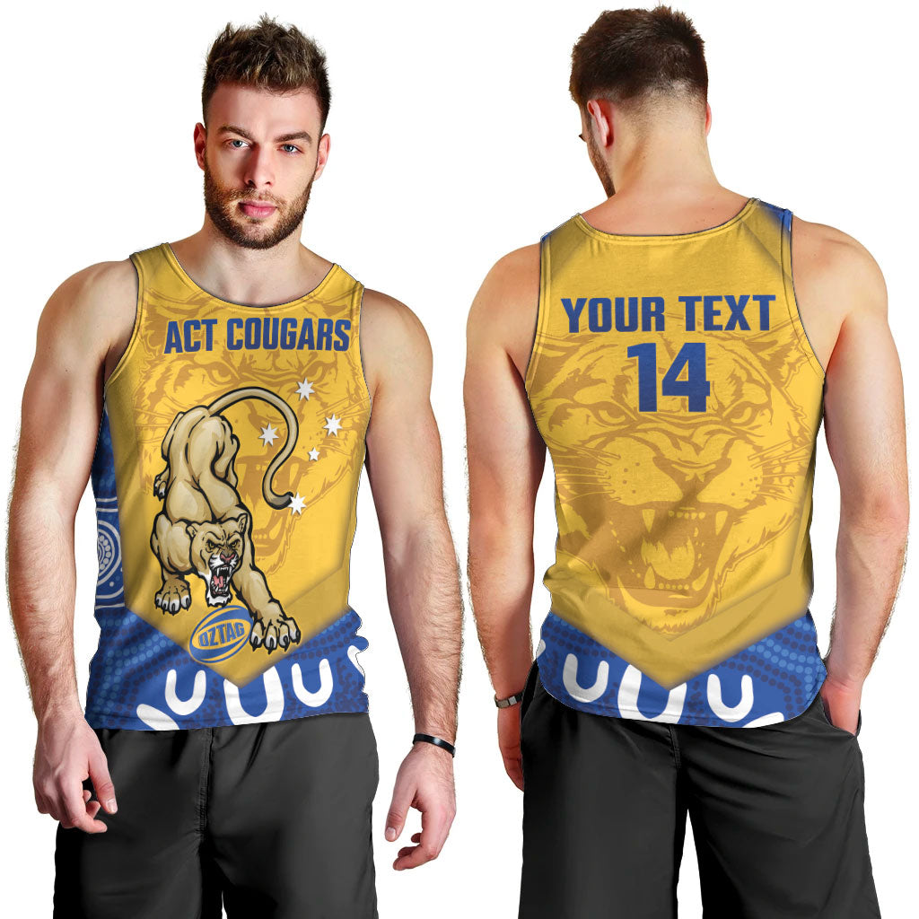 ACT Cougars Oztag Custom Men Tank Top Australian Capital Territory Indigenous Art