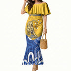 ACT Cougars Oztag Custom Mermaid Dress Australian Capital Territory Indigenous Art