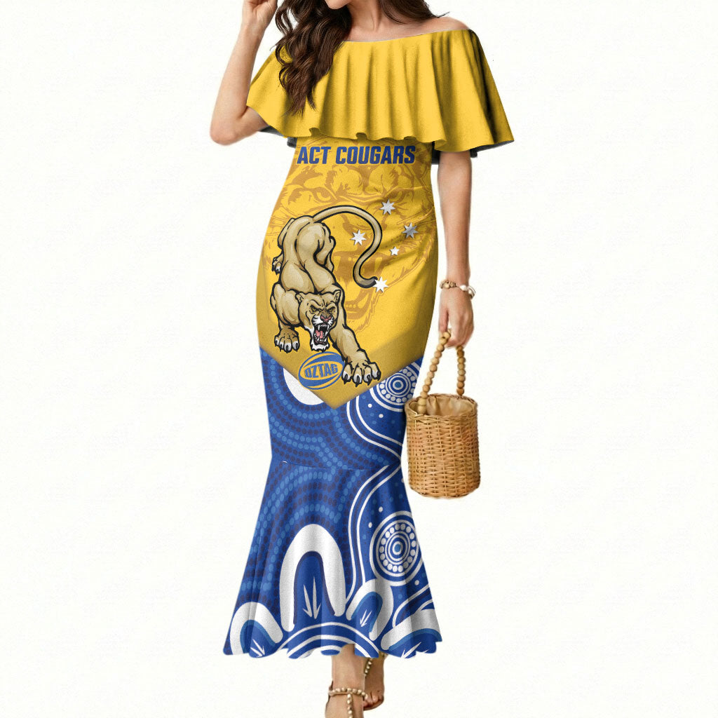 ACT Cougars Oztag Custom Mermaid Dress Australian Capital Territory Indigenous Art