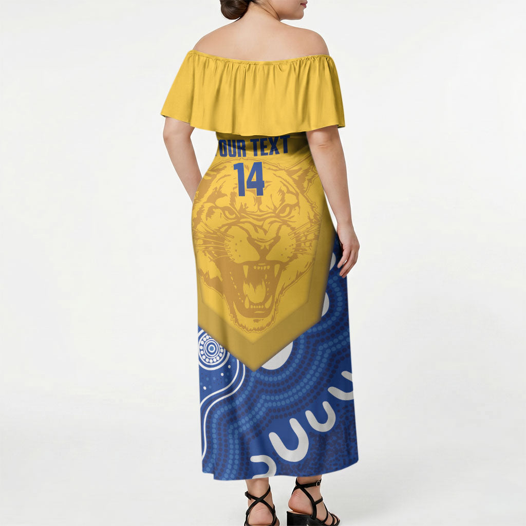 ACT Cougars Oztag Custom Off Shoulder Maxi Dress Australian Capital Territory Indigenous Art