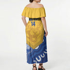 ACT Cougars Oztag Custom Off Shoulder Maxi Dress Australian Capital Territory Indigenous Art
