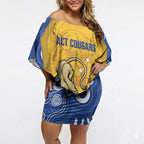 ACT Cougars Oztag Custom Off Shoulder Short Dress Australian Capital Territory Indigenous Art