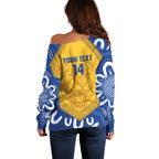 ACT Cougars Oztag Custom Off Shoulder Sweater Australian Capital Territory Indigenous Art