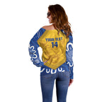ACT Cougars Oztag Custom Off Shoulder Sweater Australian Capital Territory Indigenous Art