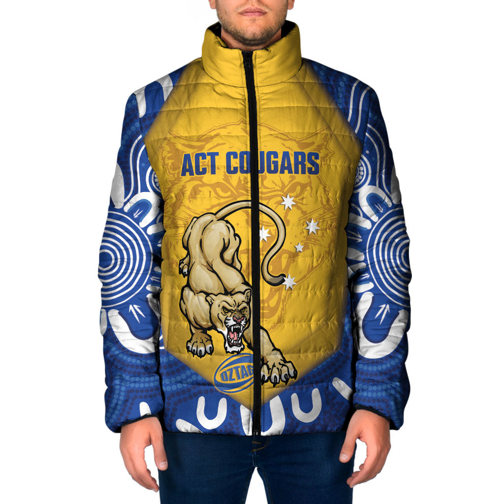 ACT Cougars Oztag Custom Padded Jacket Australian Capital Territory Indigenous Art