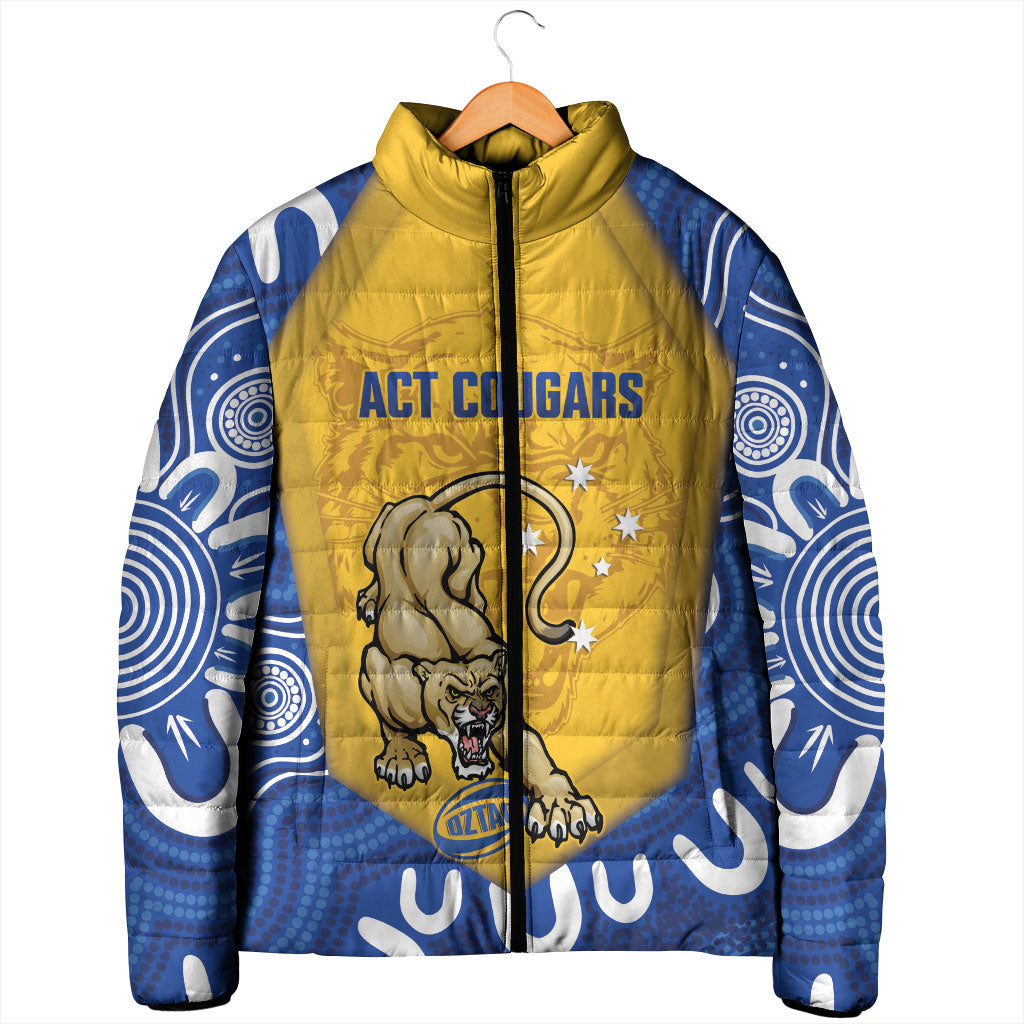 ACT Cougars Oztag Custom Padded Jacket Australian Capital Territory Indigenous Art