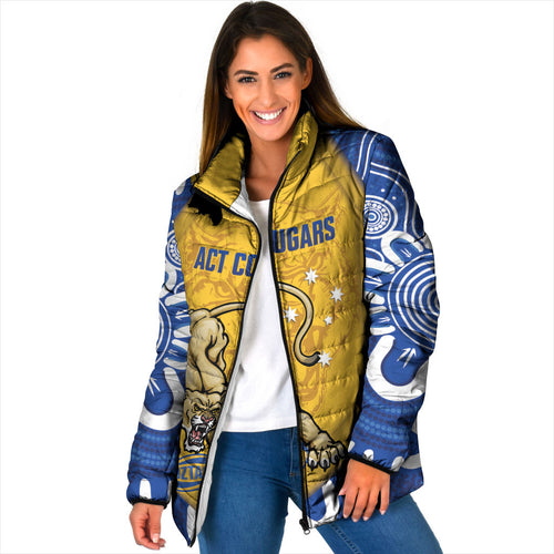 ACT Cougars Oztag Custom Padded Jacket Australian Capital Territory Indigenous Art