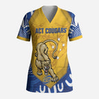 ACT Cougars Oztag Custom Scrub Top Australian Capital Territory Indigenous Art
