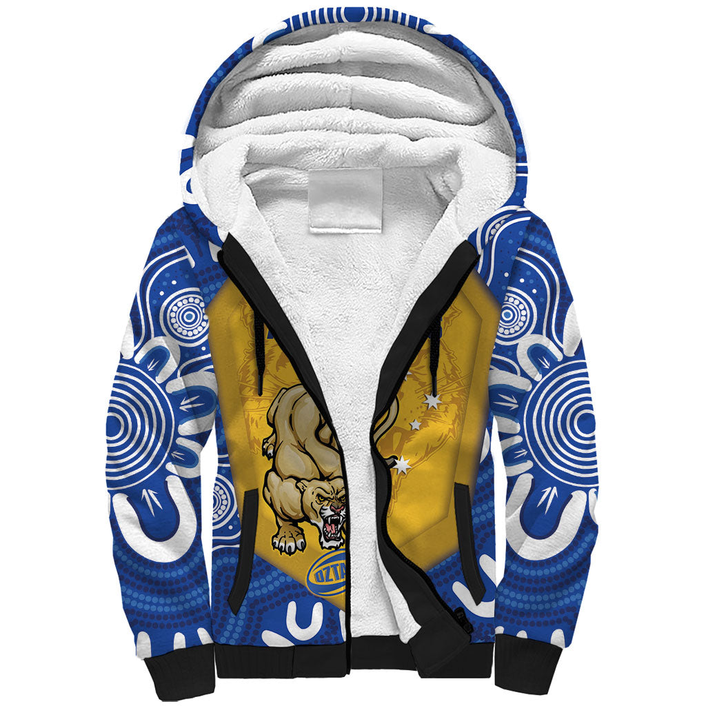 ACT Cougars Oztag Custom Sherpa Hoodie Australian Capital Territory Indigenous Art