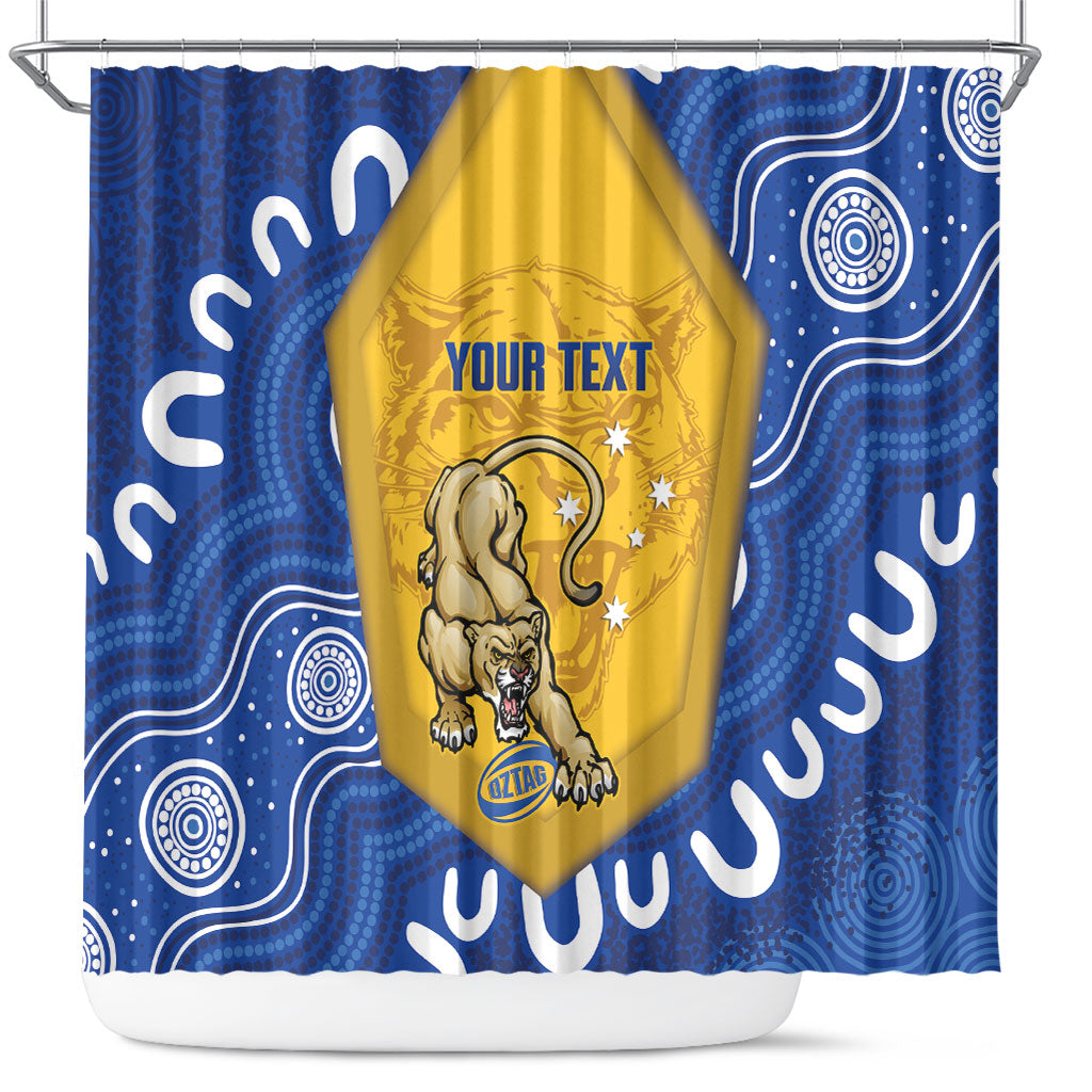 ACT Cougars Oztag Custom Shower Curtain Australian Capital Territory Indigenous Art