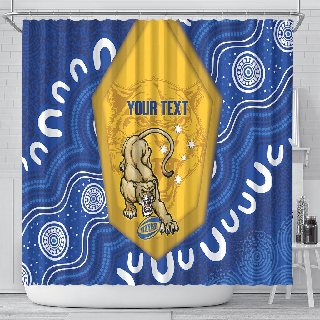 ACT Cougars Oztag Custom Shower Curtain Australian Capital Territory Indigenous Art